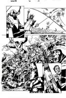 Avengers #463 p 145 Semi-Splash (HULK, WOLVERINE & DAREDEVIL BATYTTLE AN ARMY!) 2001 Comic Art